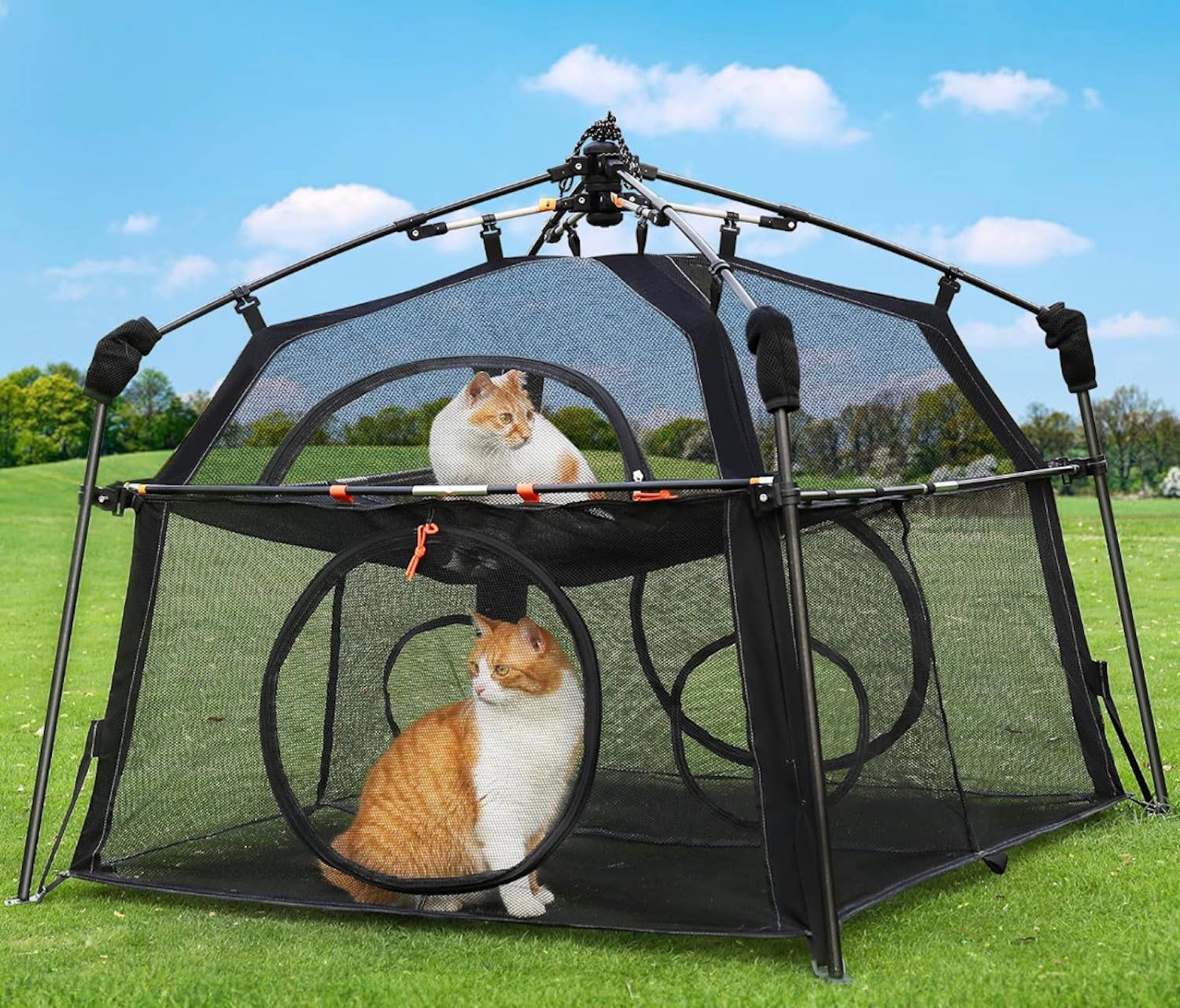 pop up outdoor cat tent Amazon's 2-Tier Pop-Up Catio Gives Cats Hours of Safe Fun Befestigung:Schlauchschelle car_collector sided design should help Camping le Sainte-Marie, Sainte