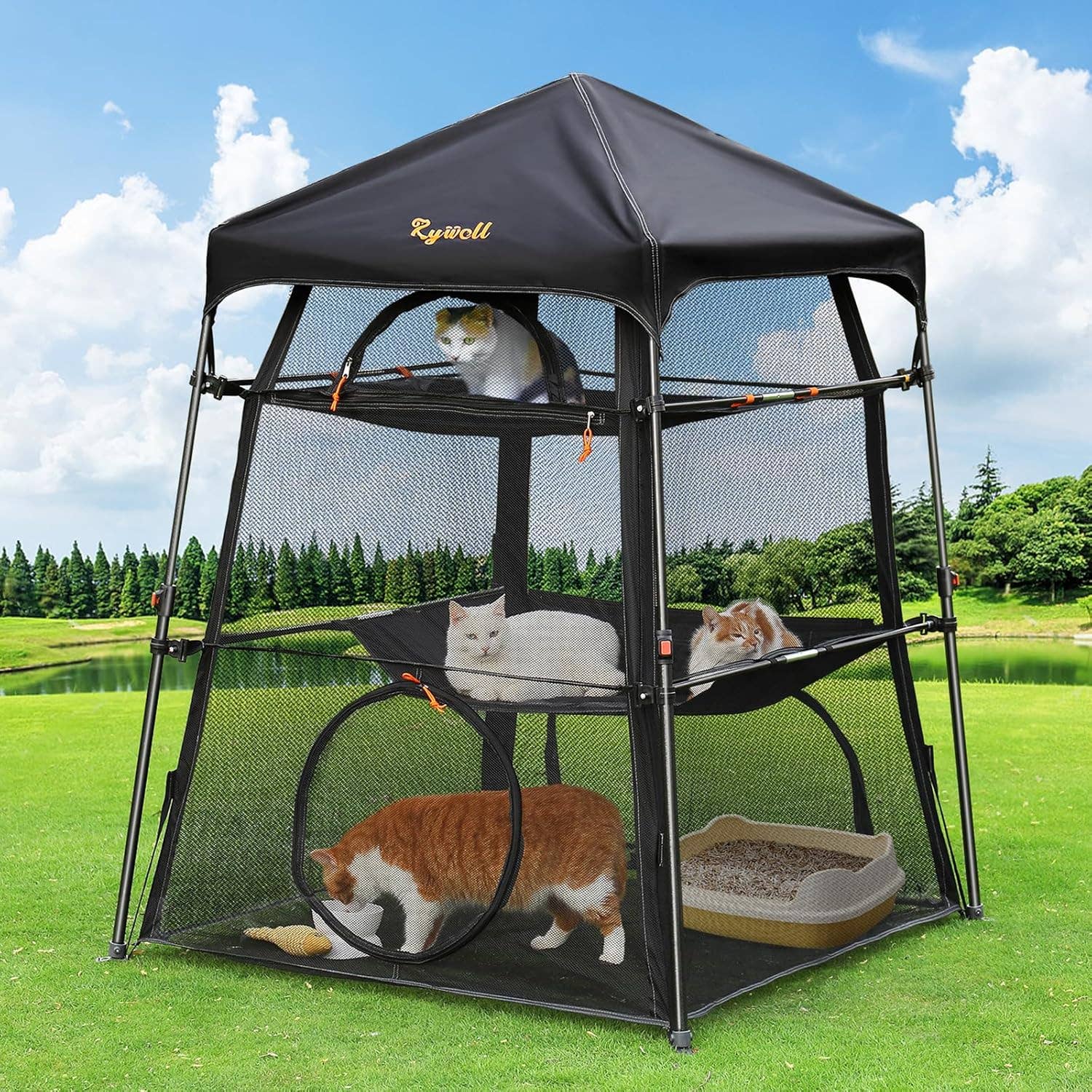 Amazon's Best-Selling 3-Tier Cat Tent Gives Kitties Room to Roam and Shoppers Say It's 'Awesome'