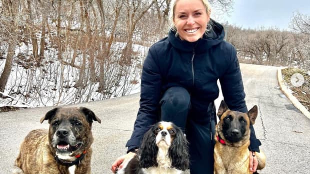 Lindsey Vonn and her dogs