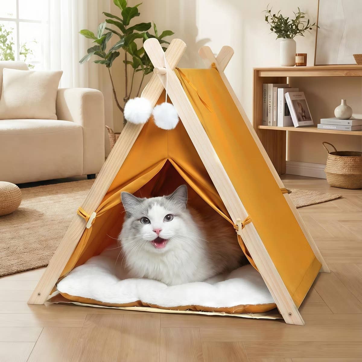 Curated visual reference: Cozy Cat Beds For Basement Apartments In Cold Areas Reference: Pet Parents Love This New Adorable Cat Cave At Target